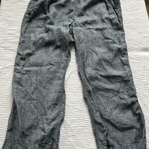 L.L. Bean Premium Washable Linen Pull-On Pants in Bright Mariner, Sz. 22W